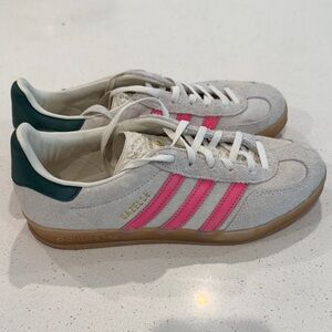 Adidas Women's White and Pink Sneakers